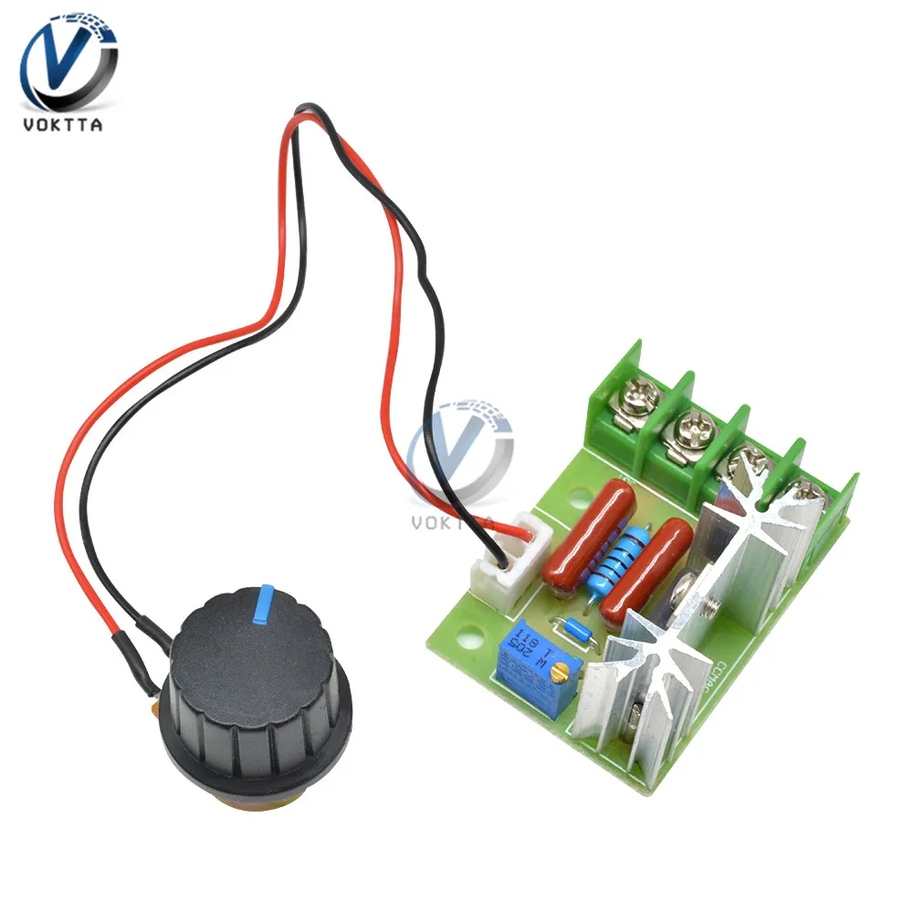Motor Speed Controller DC Motor Speed Controller Motor Speed Controller Voltage Regulator Electric Motor Speed Controller AC 50V-220V 2000W High Power SCR Motor Speed Controller Module High Power Voltage Regulator Dimming Dimmers Governor 110V