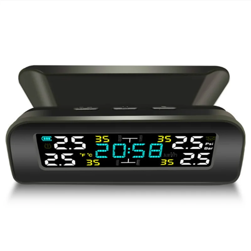 Tire Temperature Tire Pressure Monitor Car Universal Inspection Monitor Wireless Solar Power External Time Easy To Use