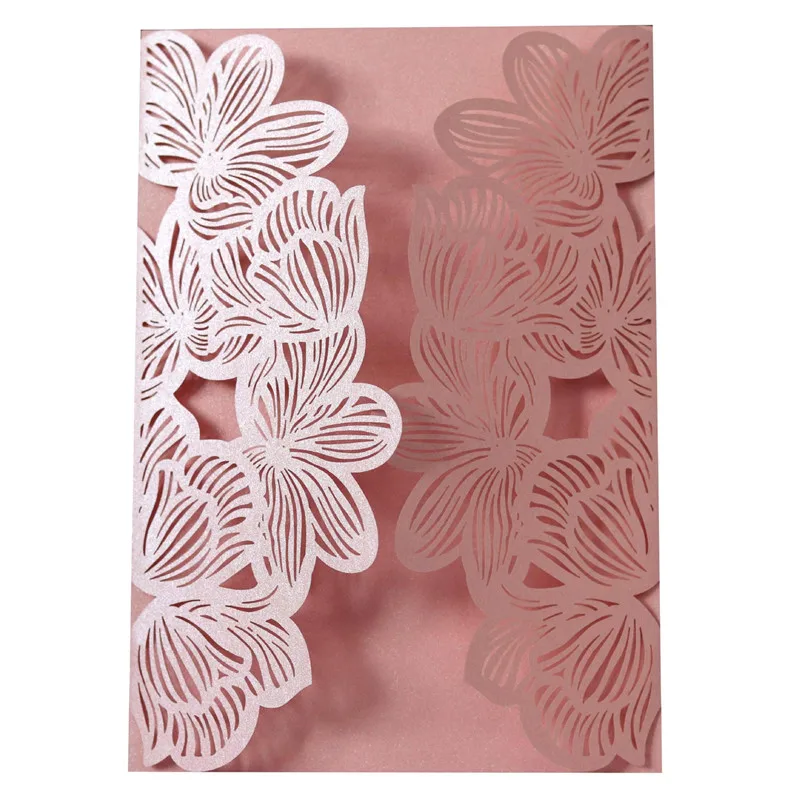 10/20pcs Flowers Wedding Invitations Card White Paper Birthday Gift Greeting Card Cover Wedding Engagement Party Decor Supplies