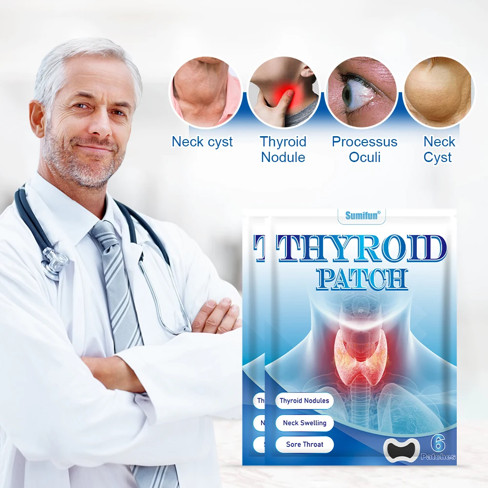 Thyroid Gland Lymph Nodes Patch 6pcs Lymphatic Detox Patch Neck Anti-Swelling Herbs Sticker Lymphpads Medical Plaster Relaxation lymph node patch