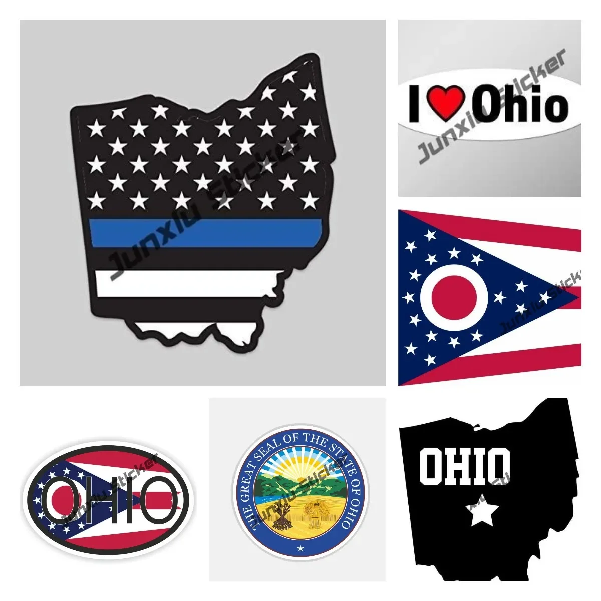 

Creative Stickers OHIO STATE Flag Decal State Flag of Ohio Map Styling VINYL DECAL Car Assessoires Premium Quality Glue Sticker
