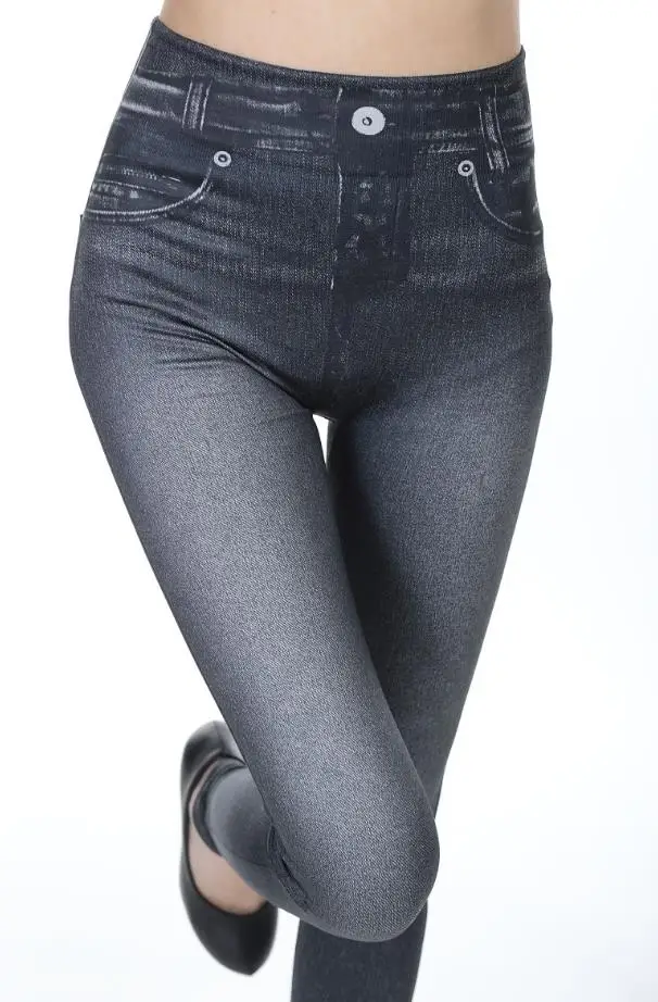Denim Leggings for Women New Fashion Streetwear Versatile Super Elastic Pockets Design Casual Female Slim Fitting Cropped Pants