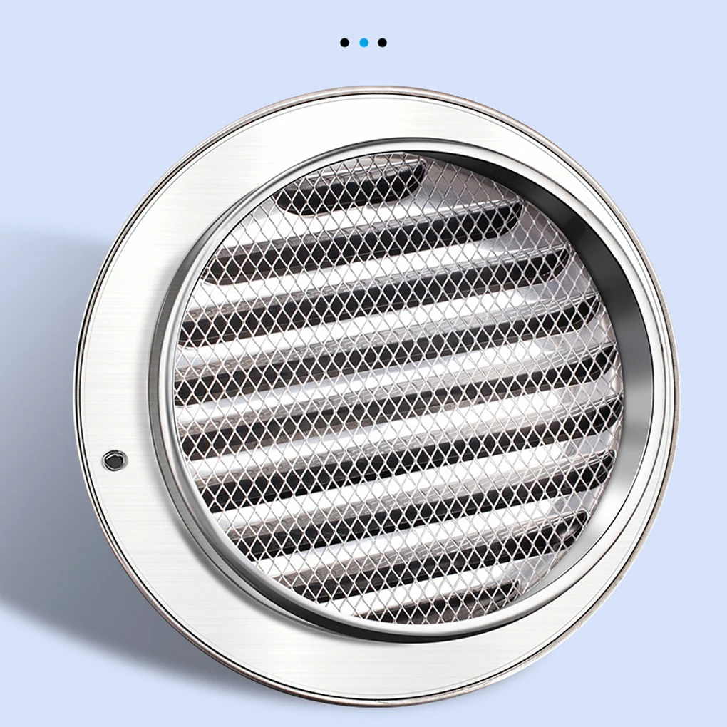 Stainless Steel Round Bull Nosed External Extractor Vent Outlet For Ducting Ventilation Universal Exhaust Fresh Air Net Cover