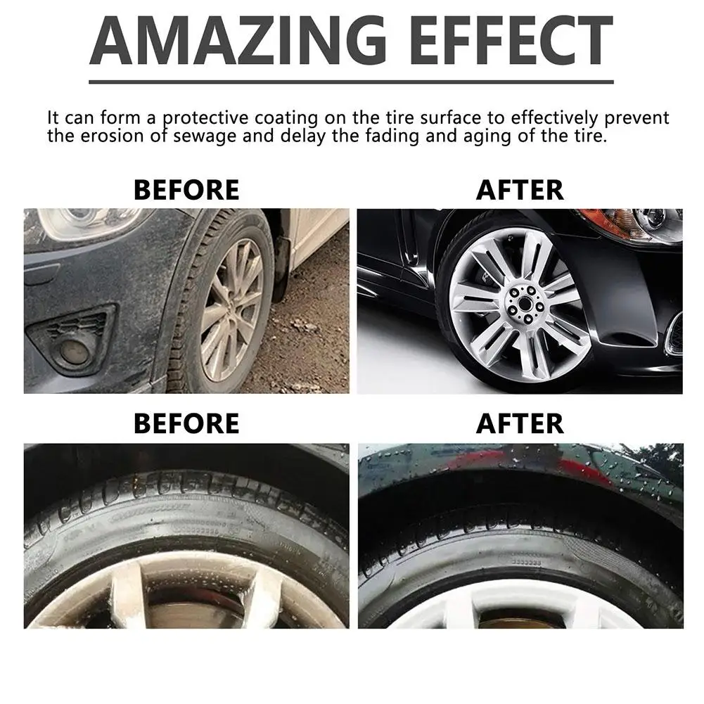Tire Shine Coating Tyre Gloss Hydrophobic Sealant Wax Agent Gloss Black Refurbishing Lasting Auto Shine Car Long Tire High U7E6