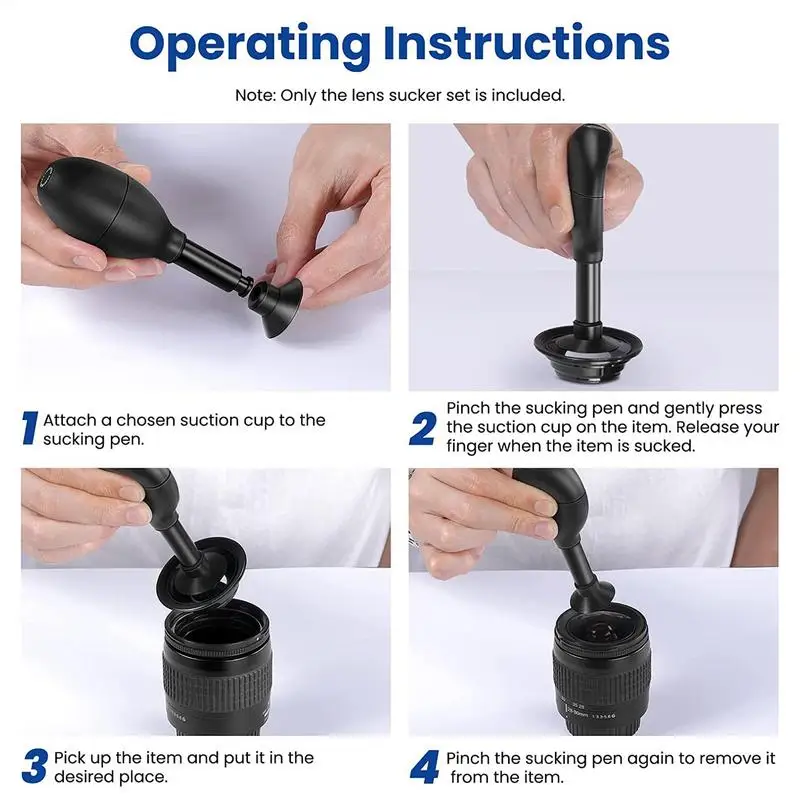 Professional Cleaning Kit for Cameras Lens Watches Electronic Components Lens Sucker Lens Repair Tool with Suction Pen and Cups