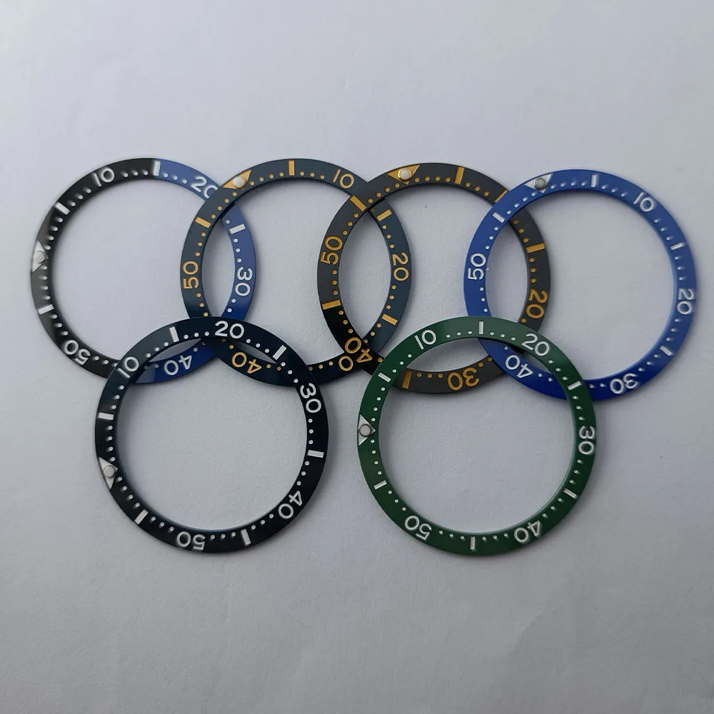 Premium Ceramic Diving Bezel Ring - Flat Insert for Watch Replacement (33.7mm x 27.5mm)