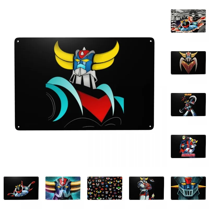 Ufo Robot Grendizer Metal Tin Signs Custom Vintage Goldrake Mazinger Z Placca Per Pub Cafe Yard Man Cave Bar Home Decor