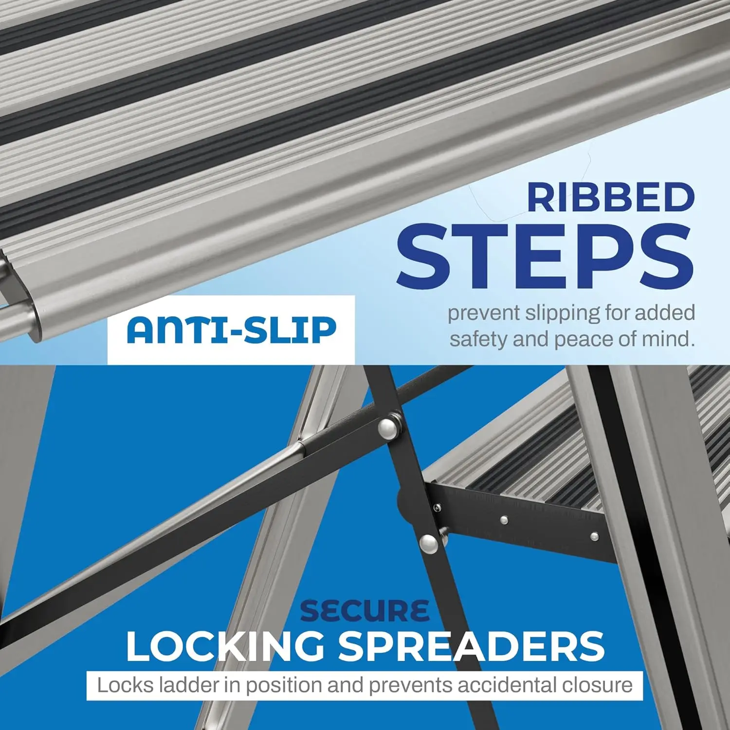 Step Ladder 4 Step Folding, Decorative - Modern Beautiful Aluminum, Ultra Slim Profile, Anti Slip Steps Sturdy-Portable for Home