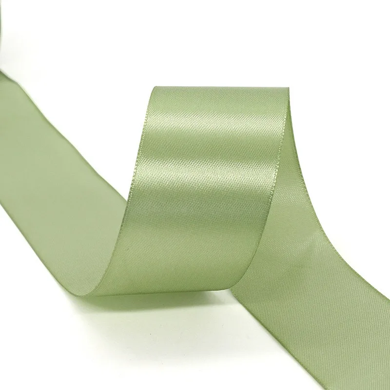 Elegant Sage Green Satin Ribbon – 25 Yards of Premium Fabric Silk for Gift Wrapping, Hair Bows, and DIY Crafts