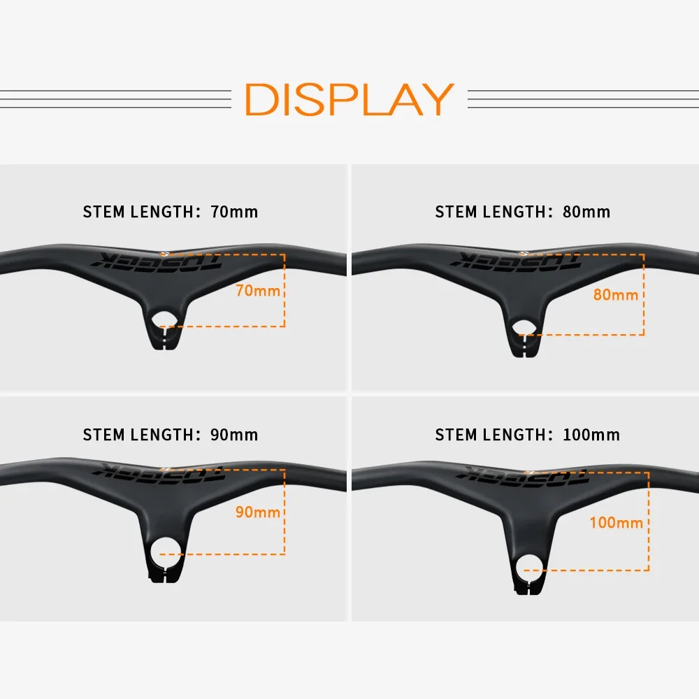 Mountain Bike MTB 28.6mm Full Carbon Fiber Integrated Handlebar 720/740/760/780/800mm Stem 70/80/90/100mm Bicycle Parts