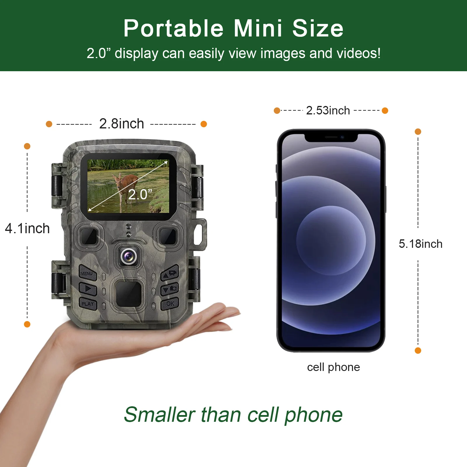 2PCS/1Lot Wildlife Trail Camera 1080P 20MP Hunting Outdoor Cameras Scouting Surveillance Mini301 Night Vision Photo Traps Cam