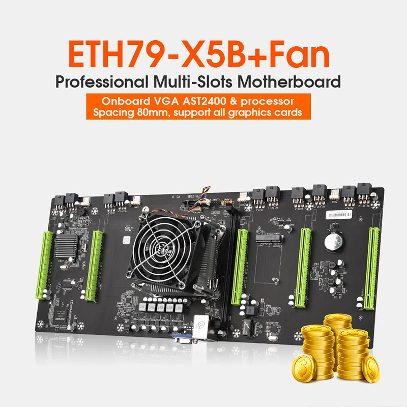 Motherboard mesin penambangan ETH79-X5B mendukung semua kartu