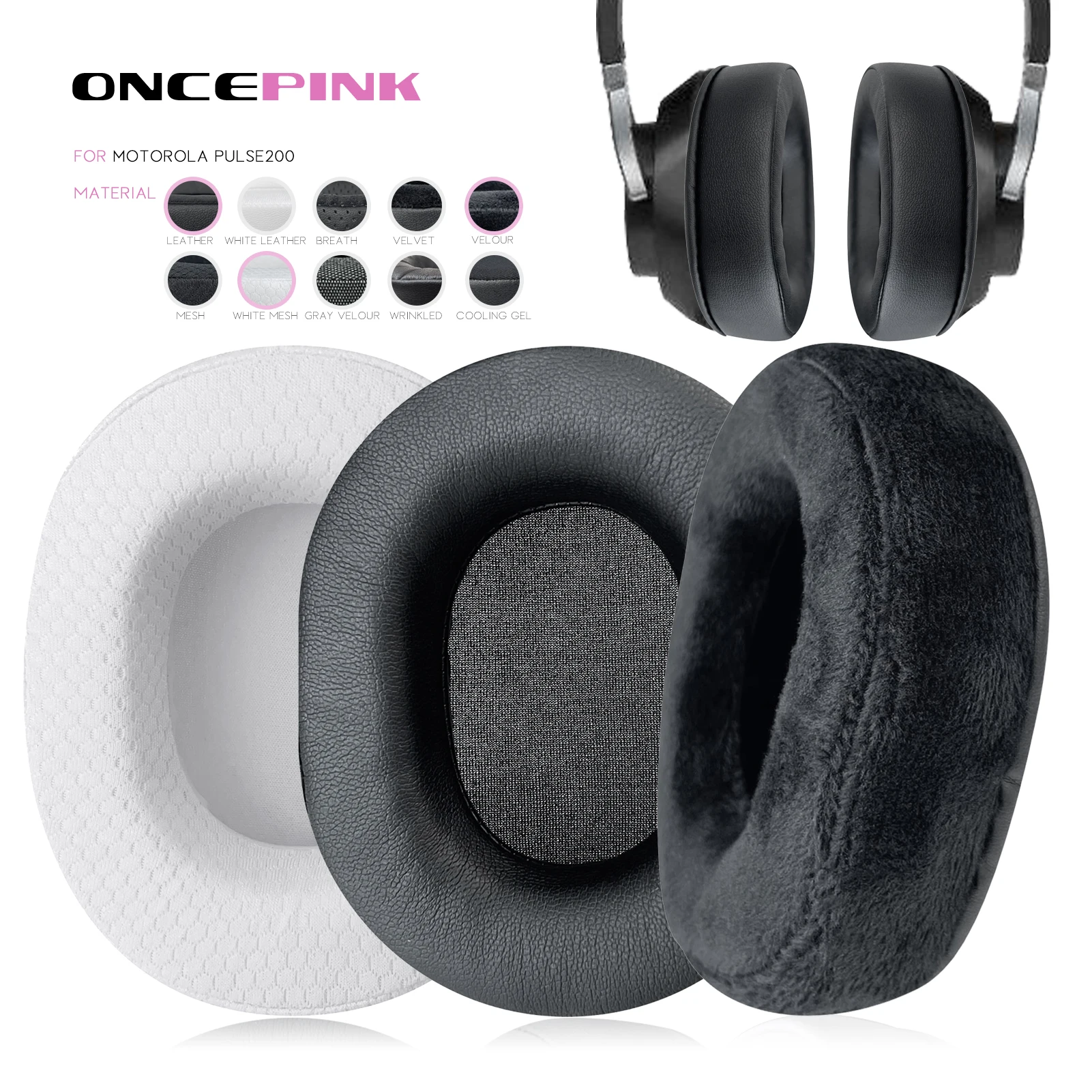 OncepinkSubstituioEarPadsparaMotorolaPulse200BassHeadphone