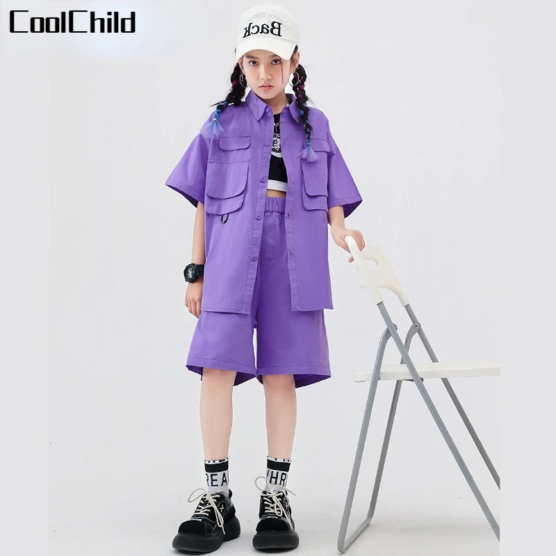 Kids Boys Girls Summer Sets Streetwear Hip Hop Short Sleeve Loose Casual  Sports Shirt Shorts Children Dance Jazz Stage Clothing - AliExpress