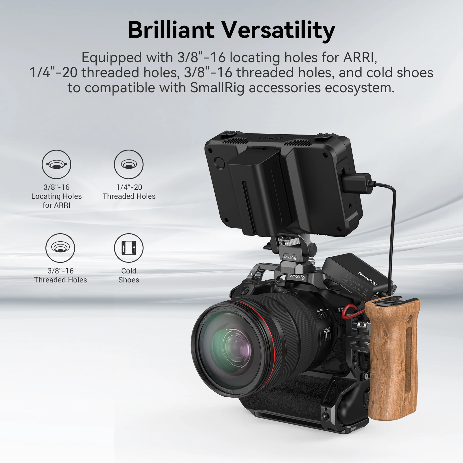 R5/R6 Camera Cage for Canon EOS R5 / R6 / R5C / R6 Mark II with BG-R10 Battery G