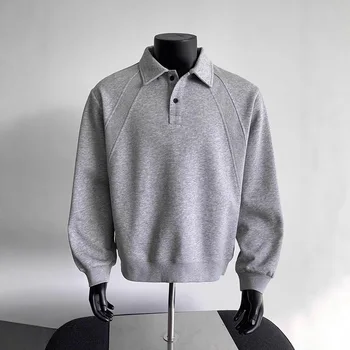Maglione Polo da Uomo con Dettagli a Contrasto, Pullover Silhouette Commuter