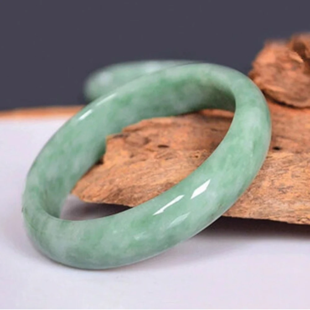 Female beautiful AAA Bangle Light Green Jade Hand-carved Bracelet 56mm-62mm KYY1406