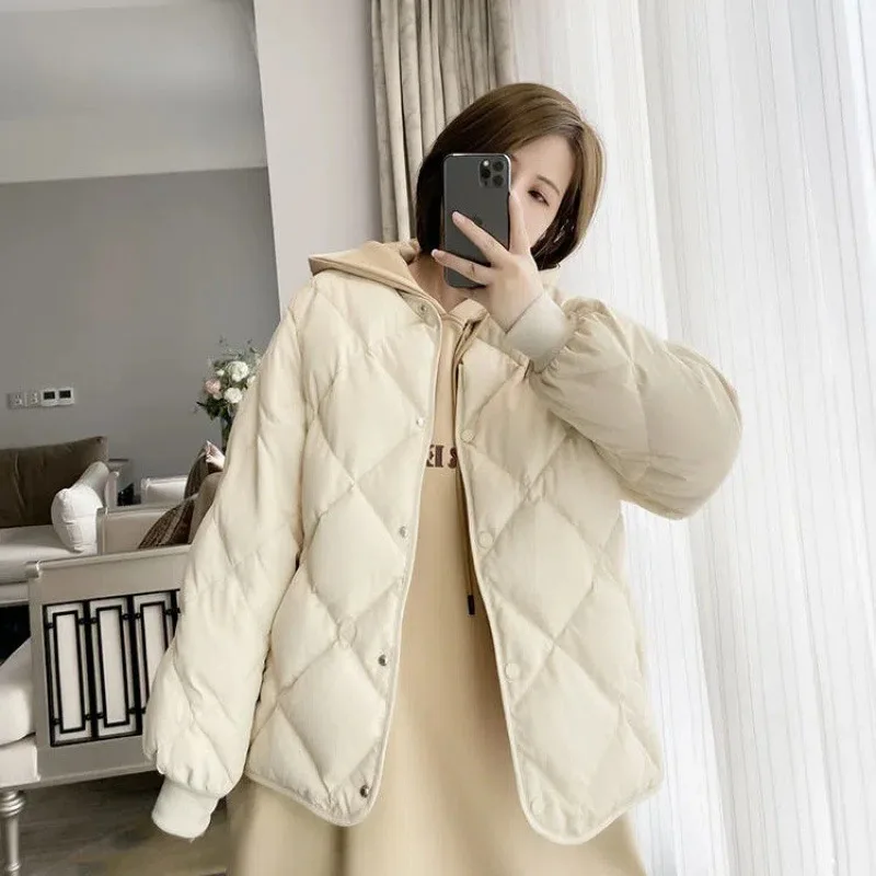 2022 New Port Breeze Clothes Women's Diamond Ins Port Style Short Cotton Coat Loose Student Fashion Trend Winter Jacket Women