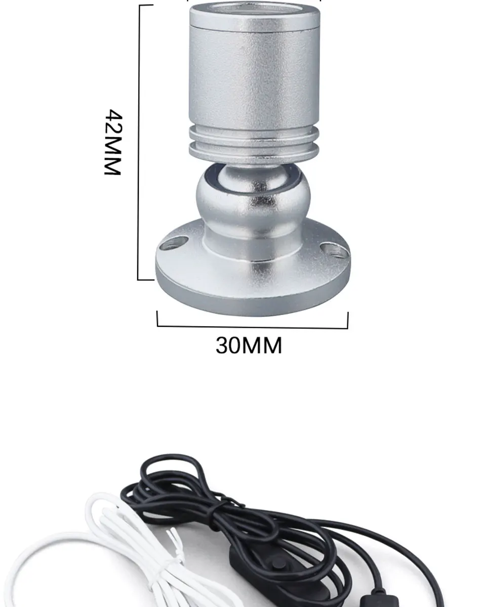 Description Picture 4 of itemLed USB Spotlight 3W DC5V Jewelry Cabinet Showcase Counter Lamp Surface Mounted Ceiling Mini Spot Light USB 5V Interface