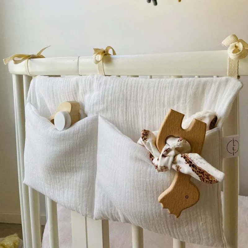 Crib Cotton Hanging Bag Baby Toys Storage Clean Safe Convenient