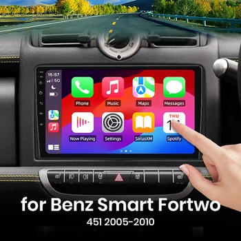 Para Mercedes Benz Smart Fortwo 451 2005-2010 inalámbrico CarPlay Apple Android Auto Radio GPS RDS WiFi BT 4G Multimedia estéreo 1
