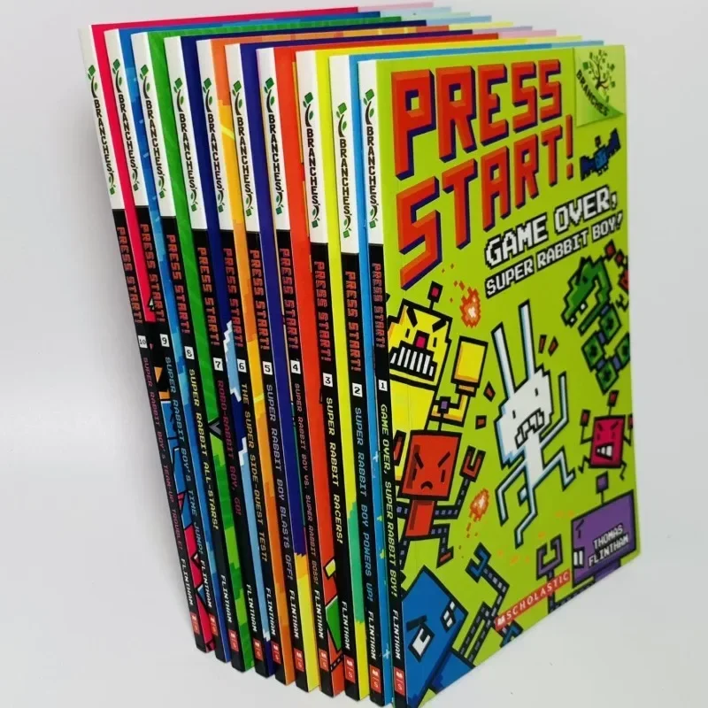 13 Books/set English Press Start!Super Rabbit Boy Reading Edition Scholastic Branches Children Cartoon for Kid Book