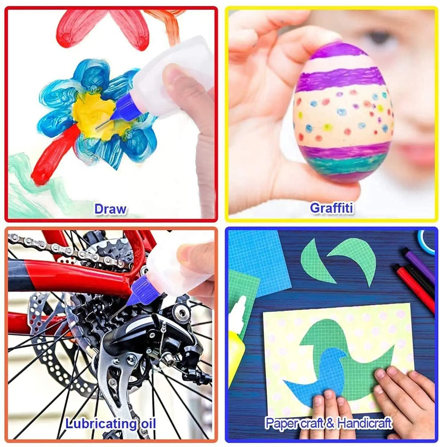 5Pcs 5/10/20/30/50/100ML Resuable Needle Tip Glue Applicator Plastic Bottle Paper Quilling DIY Scrapbooking Paper Craft Tool refillable bottles glue applicator bottle