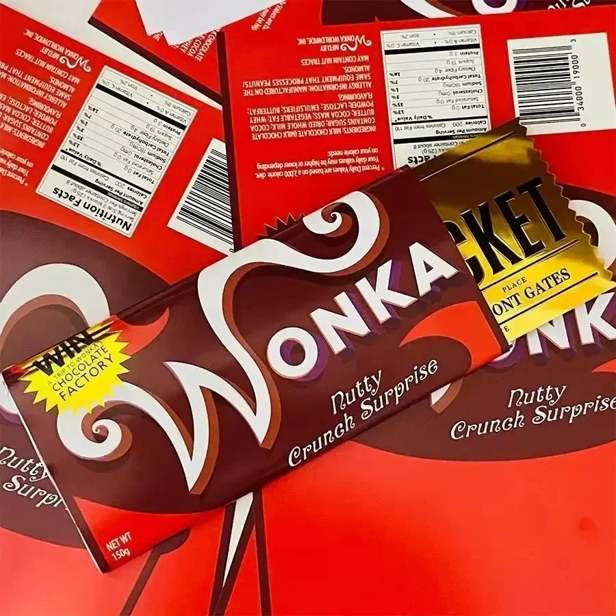 Wonka Charlie Chocolate Golden Ticket Gold Foil Ticket Original Size 18*8Cm Chocolate Gold Card Valentine's Day Gift collectible card