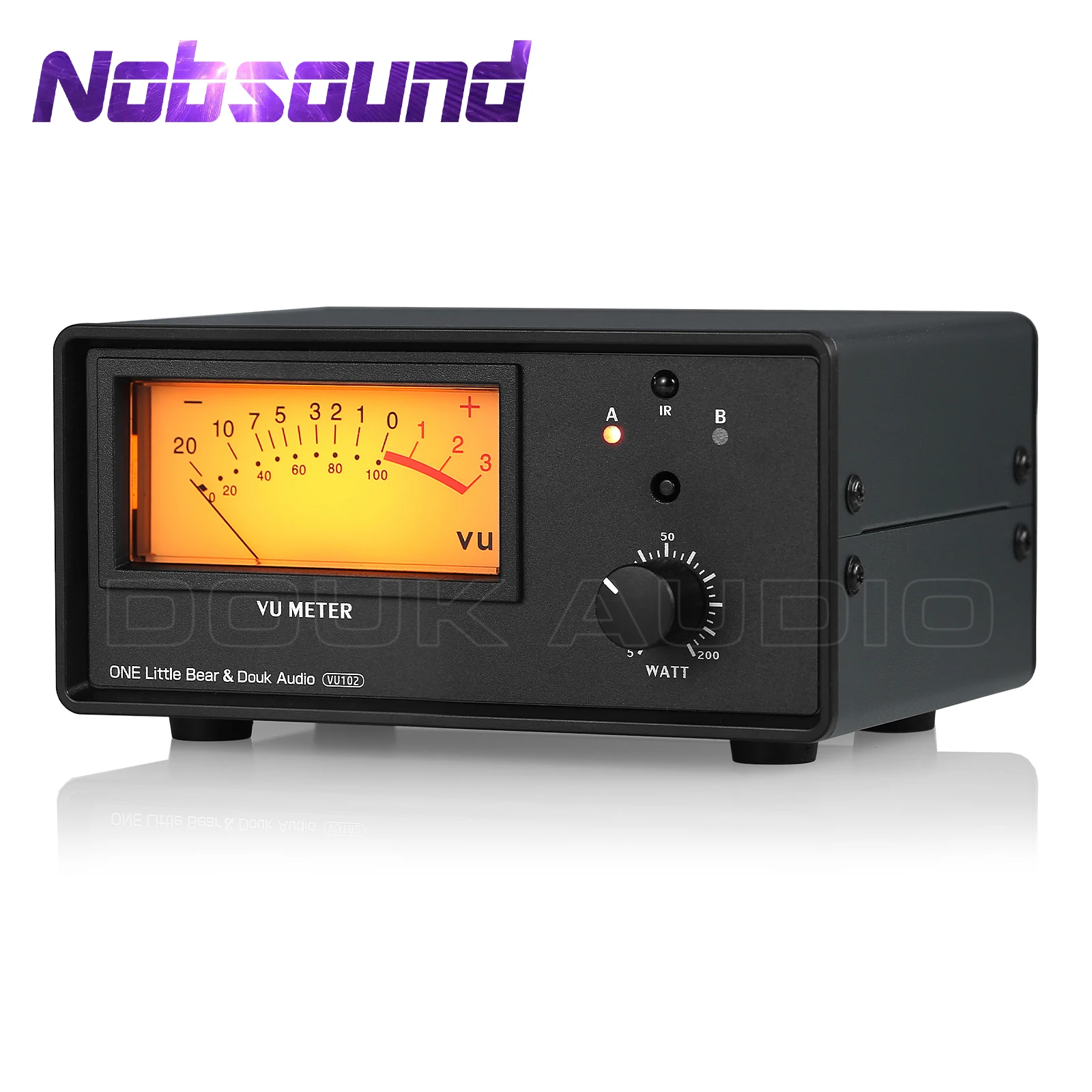 Nobsound Vu102 2(1)-In-1(2)-Out Audio Selettore Altoparlante Splitter Amplificatore Switcher Vu Meter Con Telecomando
