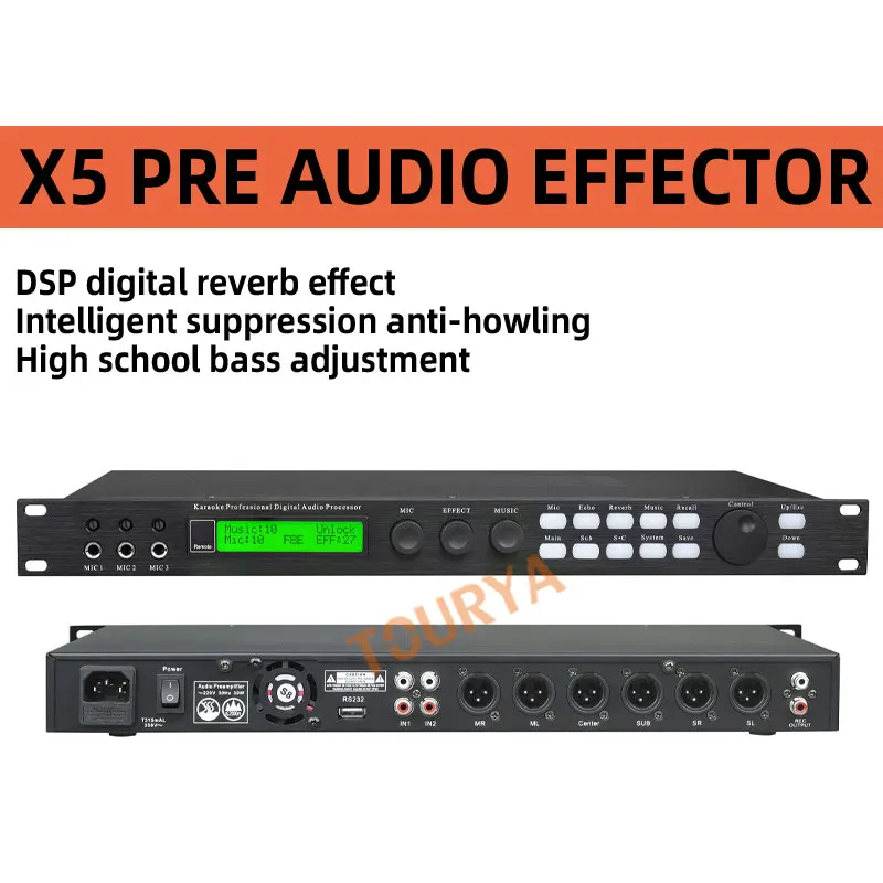 X5 sound fx processor grade karaoke squealing noise proof before home meeting audio processing stage