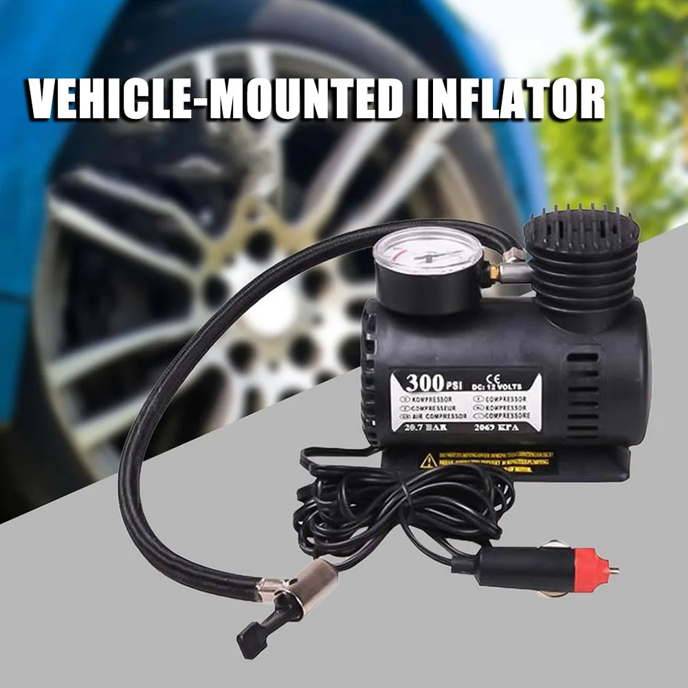 

12V 300PSI Portable Mini Tire Auto Inflator With Pressure Gauge High Precision Small Electric Air Pump