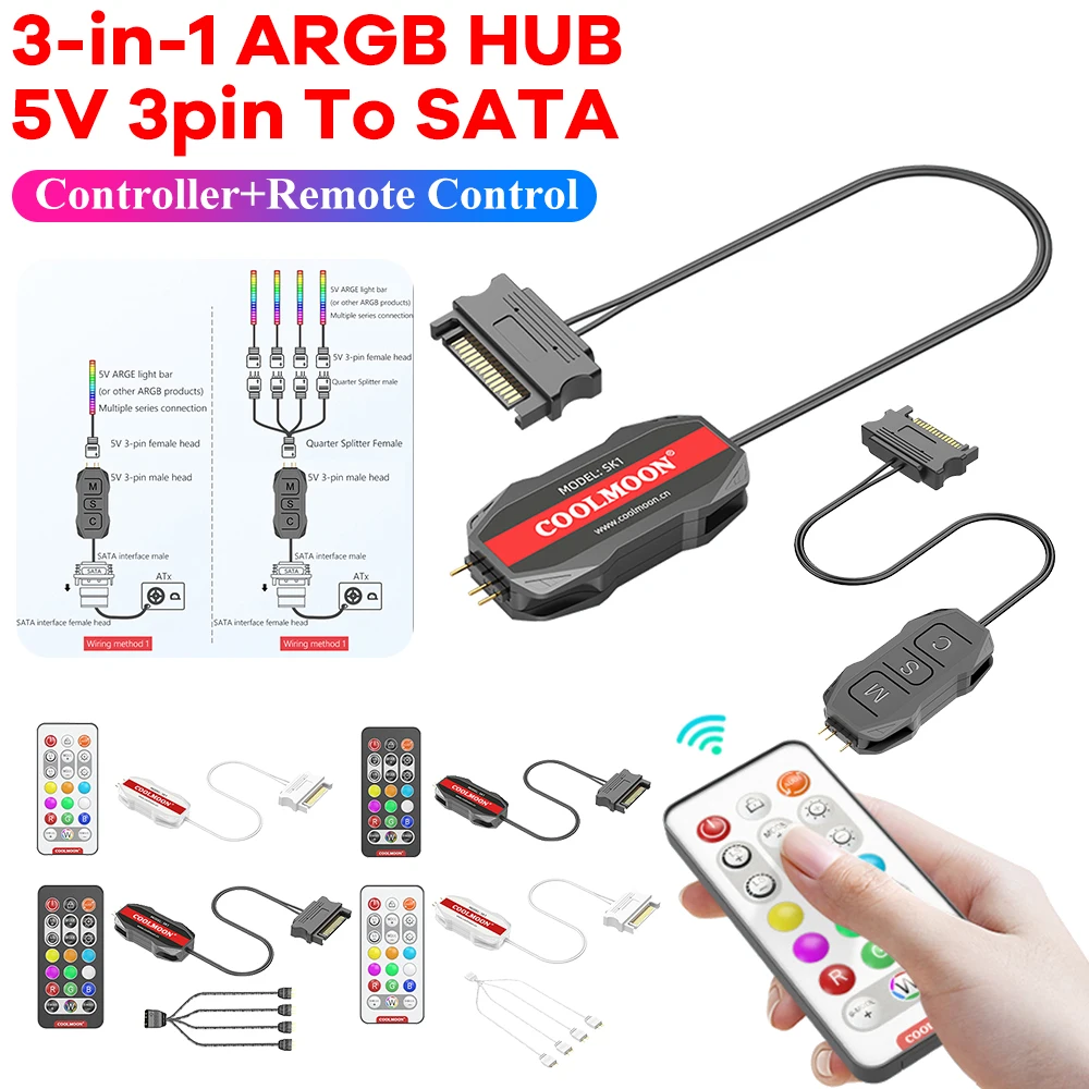 CONTROLLER VENTOLA ARGB Pulsante Di Alimentazione Funzionamento Pulsante 387003547216