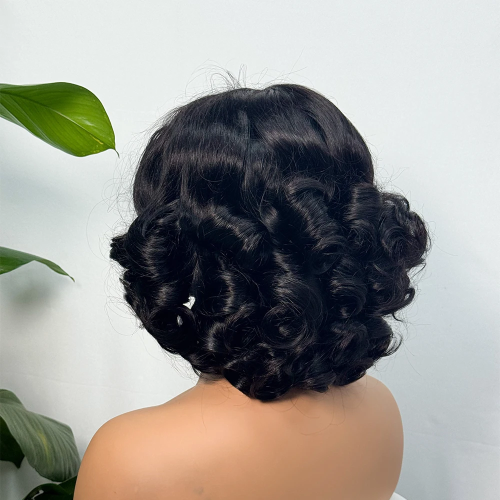 330% Demnsity 5x5 Lace Loose Bouncy Human Hair Wigs Loose Bouncy Curly Closure Human Hair Colorful Double Drawn Wig for Woman