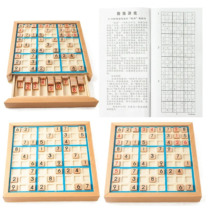 Montessori Wooden Educational Sudoku Crosswords Digits Inference logic Games Latin Square Math Puzzles Number Place Games Toys