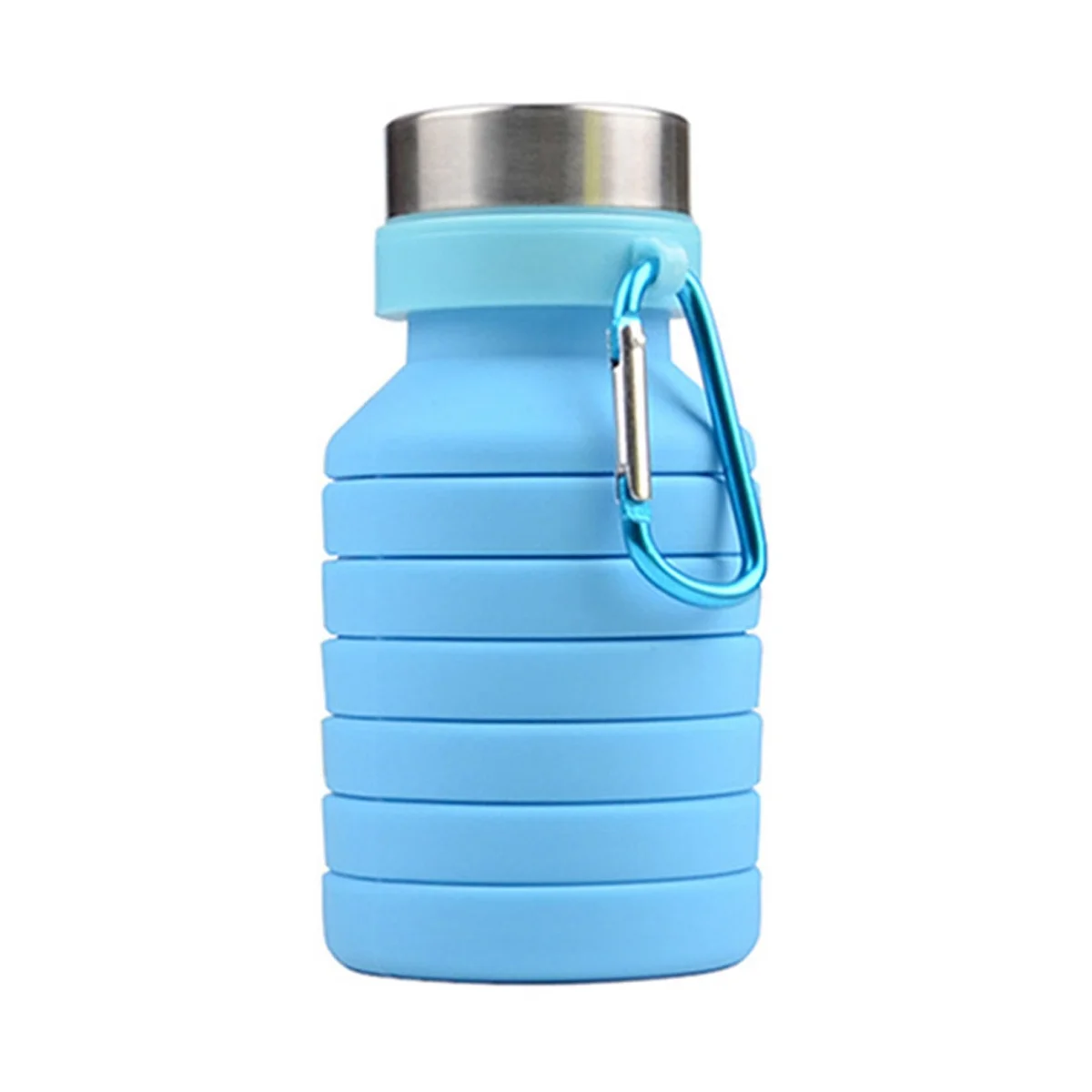

550 мл Складная чашка, Спортивная дорожная кружка, складная телескопическая силиконовая бутылка для воды, уличные чашки для воды, синий
