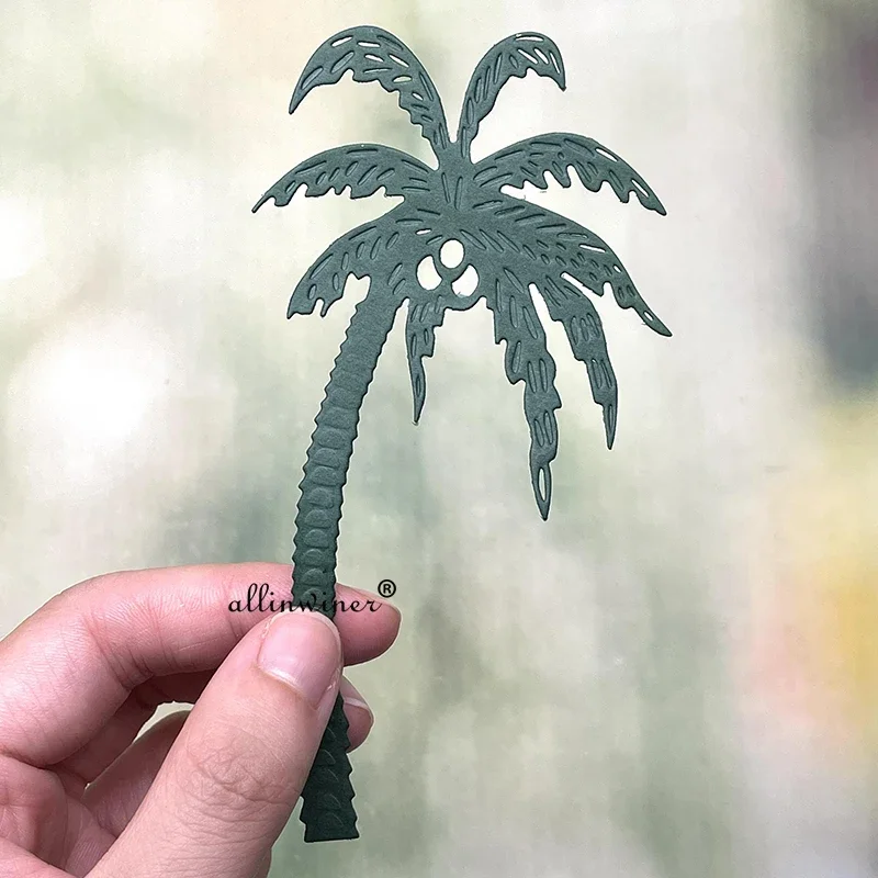 열대 코코넛 나무 장식 DIY 공예 금속 커팅 다이 스크랩북 엠보싱 종이 카드 앨범 공예 템플릿 스텐실 다이