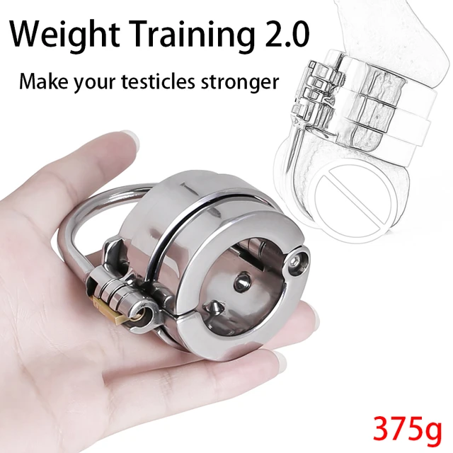 Stainless Steel Testicle Stretcher Heavy Duty Scrotum Penile weight  training Ring Locking Pendant Weight Male Envío gratuito