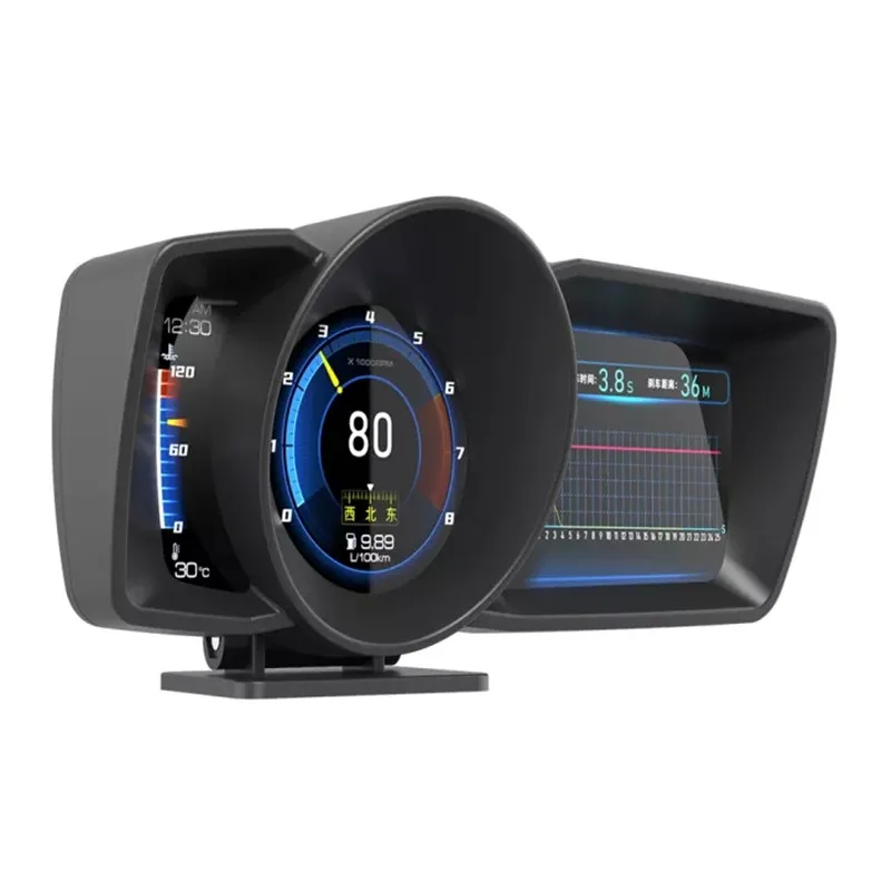 Car HUD Multi-Function Dashboard Head Up Display OBD2+GPS Smart Speedometer Auto Gauge Alarm System Turbo Boost.A600 AP-7