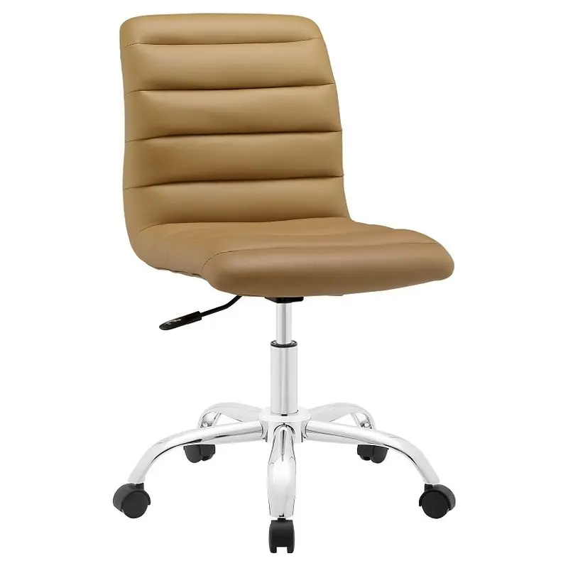 

Almond Tan Ripple Midback Armless Office Chair for Comfortable Seating