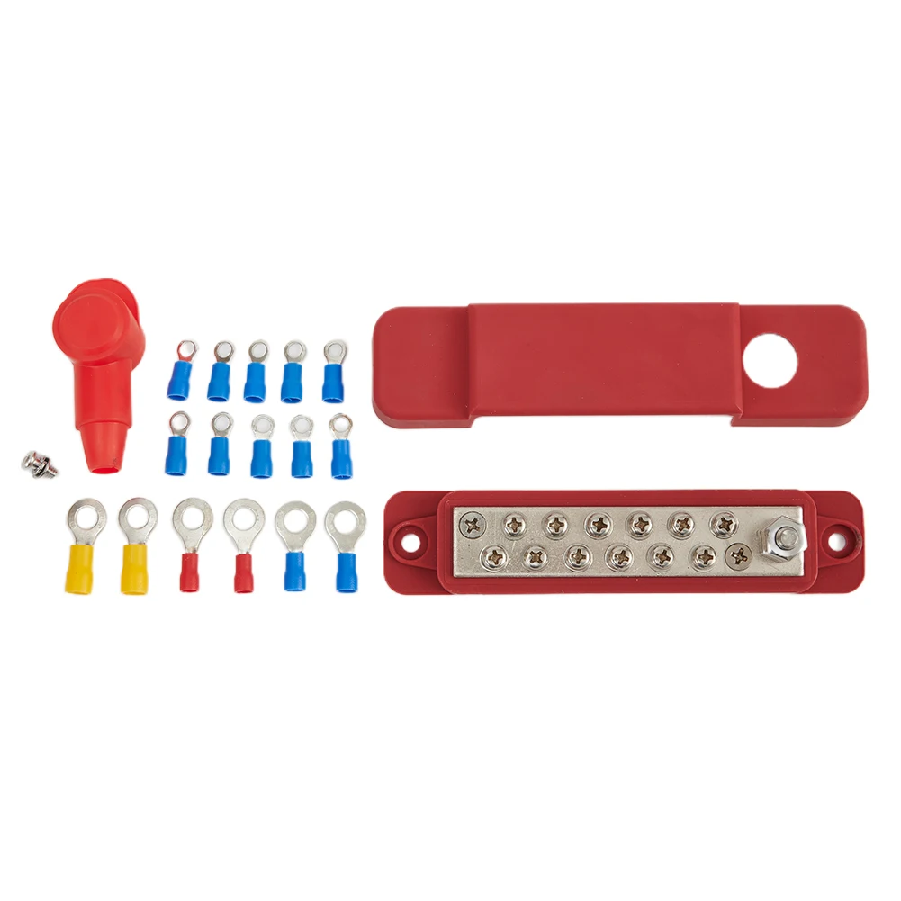 Accessories New Replace Terminal Block For Car 180A 12V DC Distribution Block Zinc Alloy 12 Point Pair Black Red