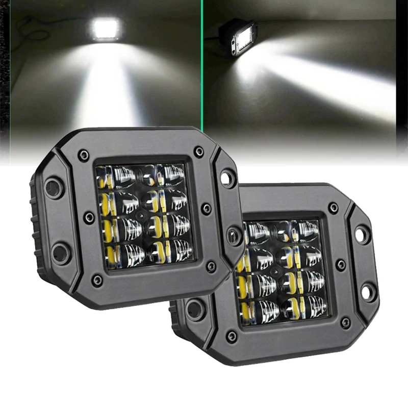 

LED Work Light Bar 2x 5" Flush Mount 12V 24V 40W For Car Truck Offroad Boat 4X4 4WD SUV Atv Spot Beam LED Pods Driving Fog Lamps