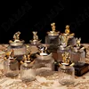 Golden Animal Decorative Storage Jar Sealed Glass Jars Spice Organizer Can Candy Container Dried Fruit Organizer Tea Canister 1