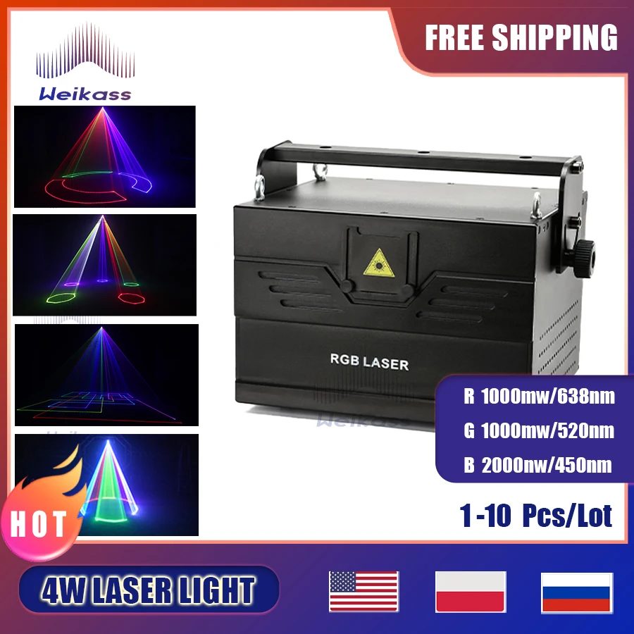 

0 Tax 4W RGB лазерная лампа, проектор для диджея, дискотеки, бара, клуба, искусственная танцевальная лампа для профессионального свадебного торжества