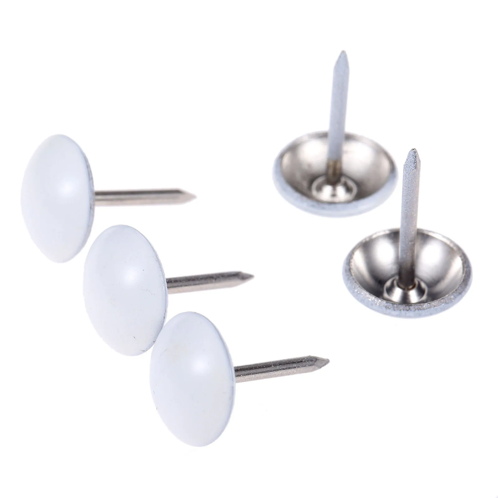 Upholstery Nail 100Pcs White Metal Upholstery Nail Furniture Tack Stud Pushpin Modern Nails Home Accessories 11*17mm Jewelry Case Box Sofa Decor