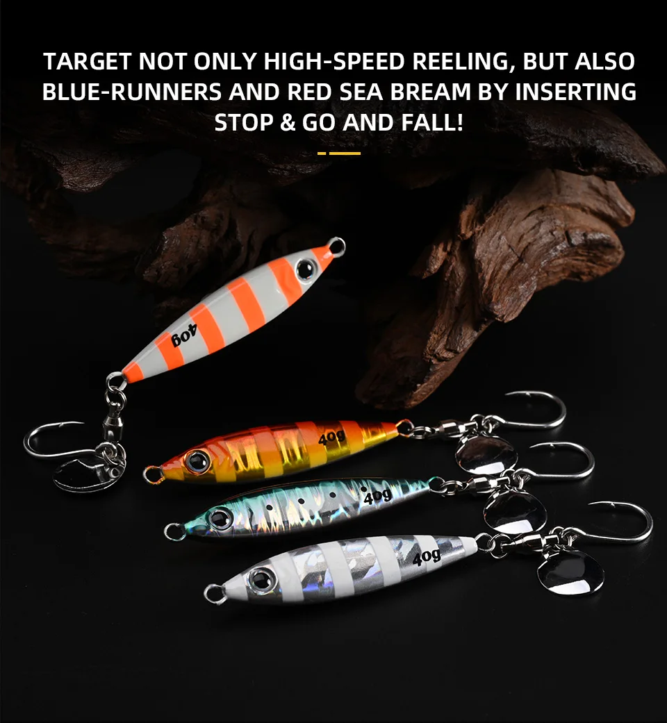 BLUX Blade Shotel Casting Jig 30g 40g 60g Metall Jigging Löffel Spanische Makrele Bass Off Shore künstliche Köder Salzwasser Tackle – Detail 7