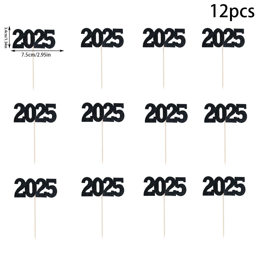Goud Glitter Dag 2024 Hallo 2025 Banner - Geen DIY Gelukkig Nieuwjaar