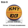 KHT Basketball 3X3 Match High Elasticity and Grip PU Ball Street Training Performnce Size 6/Size 7 for Women &  Men 6