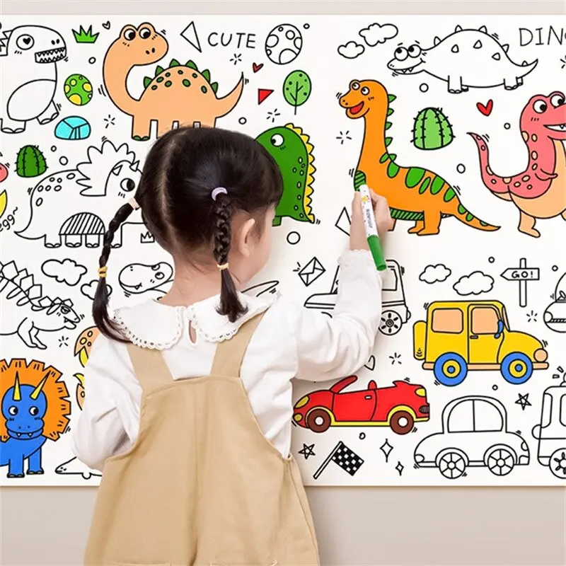 Childrens Graffiti Picture Scroll Coloring Picture Scroll Three Meter Long Pattern Not Repeated Not Dirty Wall Can Be Atta