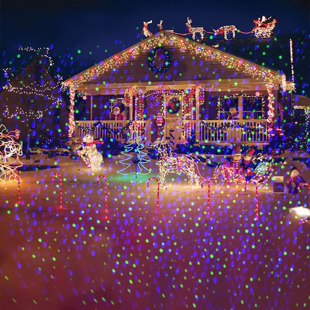 Outdoor IP65 Remote Moving RGB Laser Starry Sky Lawn Lamps garden light Garden Yard Christmas Party Decoration Show Projector Night Lighting