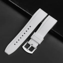 Versatile Quick Release Silicone Sports Watch Strap - Available in Black, Green, and Orange - 20mm (White)